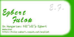 egbert fulop business card